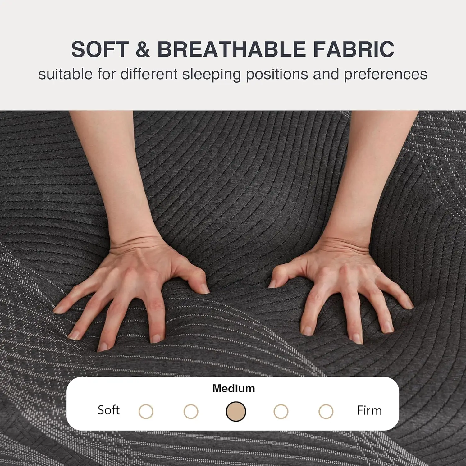 High-Quality Cooling Double Mattress with 10 Inch Charcoal Gel Memory Foam in a Box, Fiberglass Free Mattress Topper 5