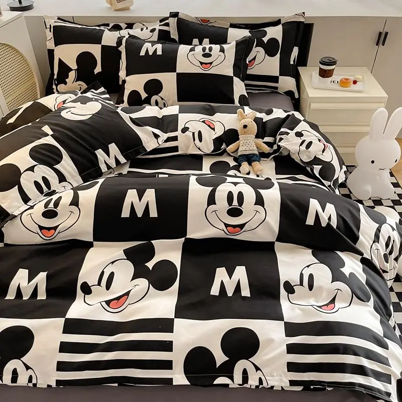 

Disney Stitch Kawaii Anime Bed Linen Three-Piece Dormitory Set Lotso Cute Cartoon Washed Cotton Four-Piece Bedding Set Kids Toys
