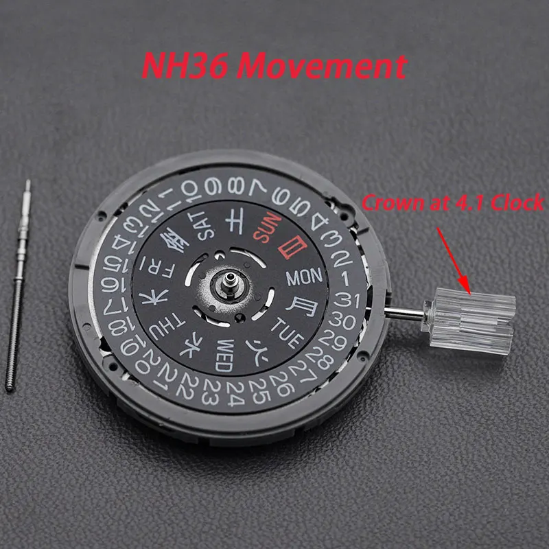 Seiko NH35 NH36 Automatic Movement With Black Week/Window Luxury Date High Accuracy Automatic Mechanical Watch Wrist