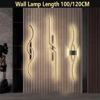 Modern LED Wall Lamp 100/120CM Long Strip Wall Sconce Living Room Bedroom Bedside Bar Home Decor Remote Control Led Lustre 1