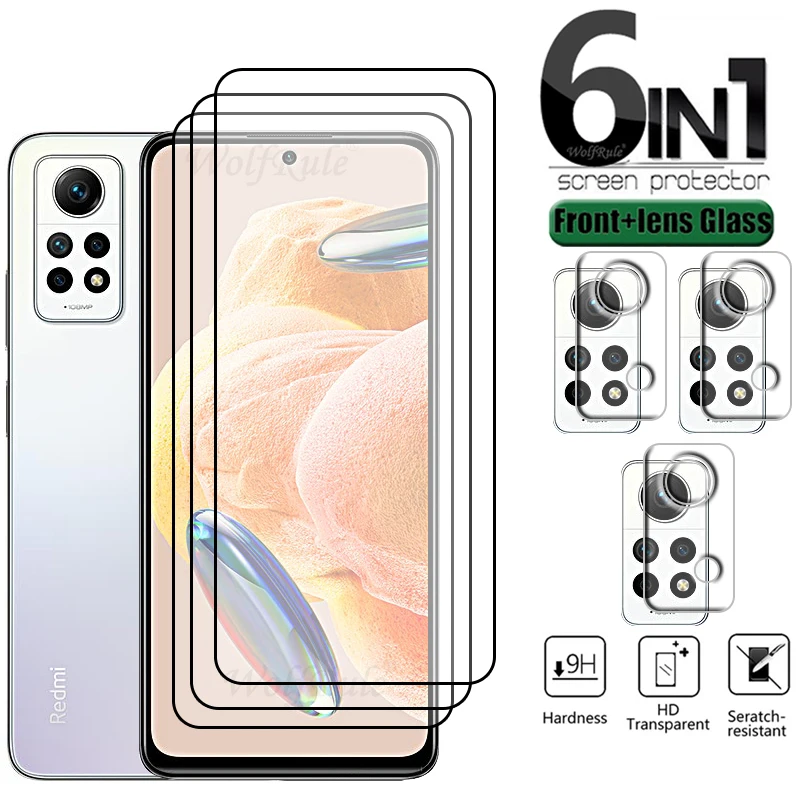 

6-in-1 For Redmi Note 12 Pro 4G Glass Redmi Note 12 Pro 4G Full Screen Protector Xiaomi Redmi Note 12 Pro 4G Global Lens Glass