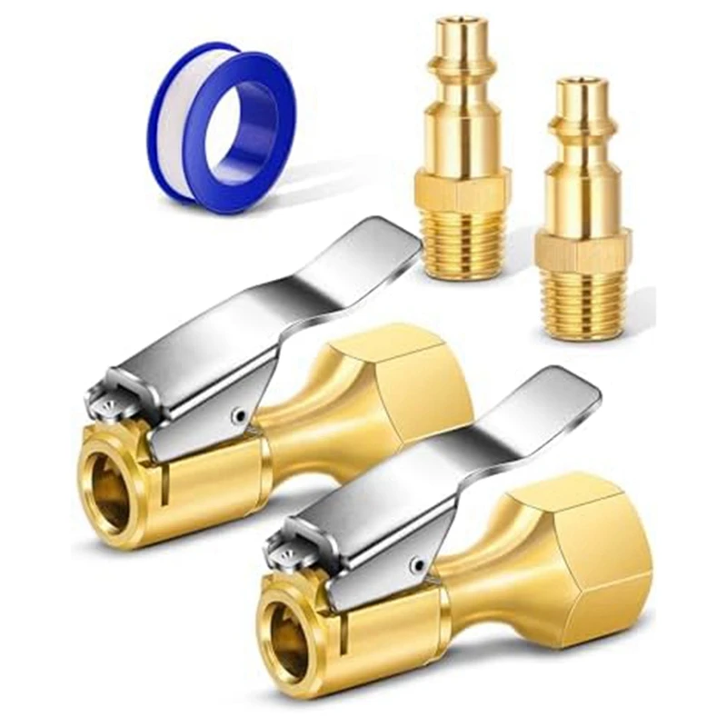 

Air Collet, Brass Enclosed Flow Lock With Clamp And 1/4Inch NPT Standard Quick Plug As Shown For Air Compressor Accessories