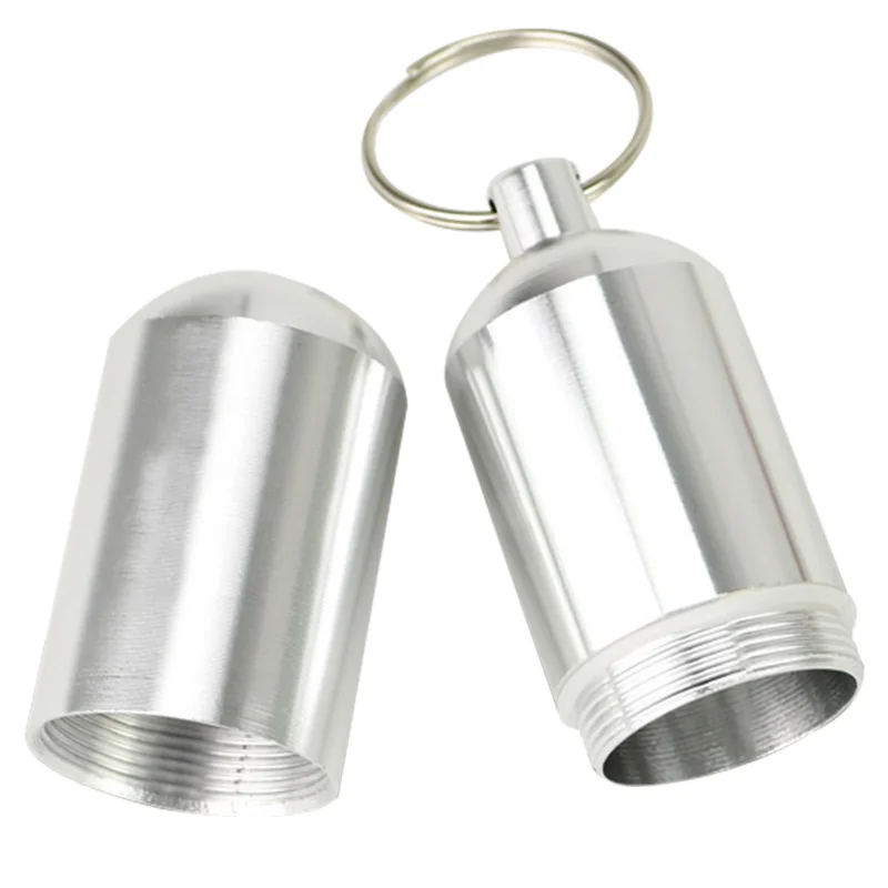 Aluminum Alloy Keychain Pill Holder Ear Picking Stick Storage Bottle Pilliing Tool With Rotating Design Suitable For Outdoor