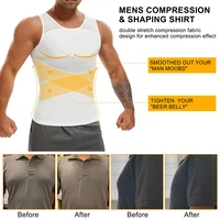 Chemise de Compression pour hommes, maillot de corps amincissant, débardeur Gynomastica, sans manches, gilet en maille, costume croisé 3XL 4