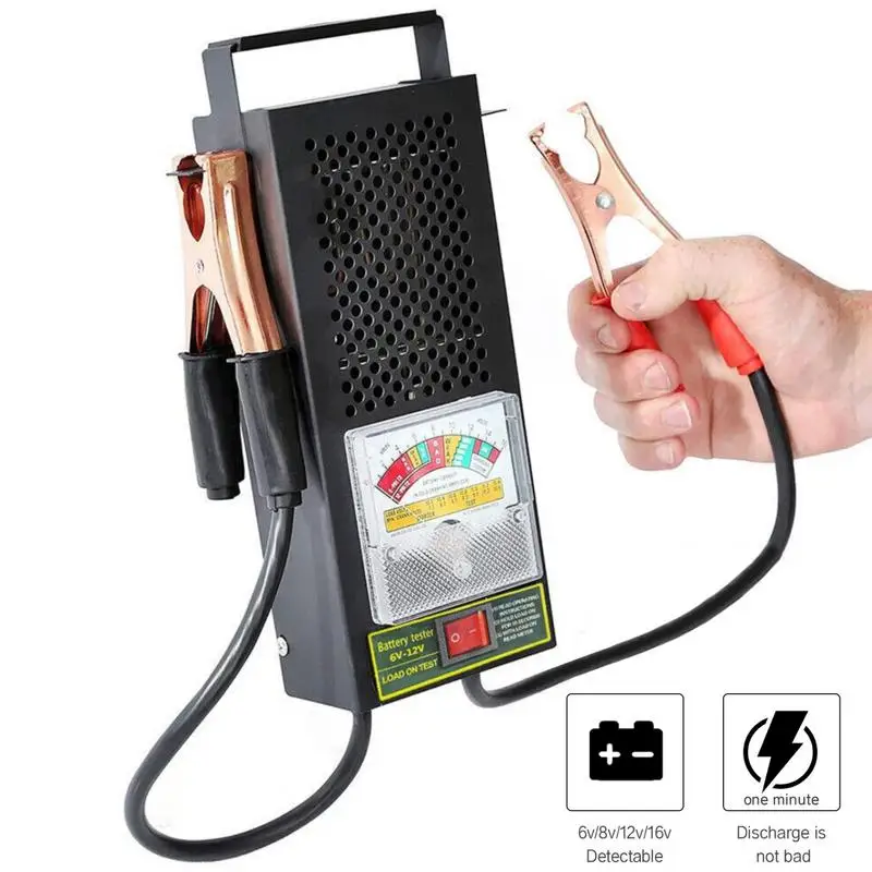 자동차 배터리 테스터, 배터리 건강 테스터, 부하 검사기, 고정밀, 6V, 12V 테스터, 빠른 감지 악어 클립