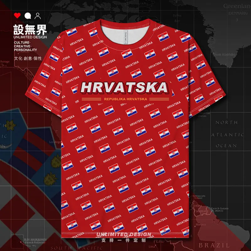 Хорватия Hrvatska хорватская HRV быстросохнущая футболка спортивный костюм топы