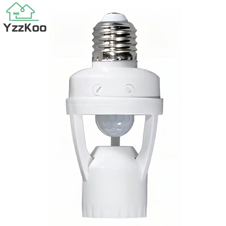 YzzKoo 360 Degrees PIR Human Induction Motion Sensor LED Night Lamp Socket Base E27 AC 85V-265V Delay Time Adjustable Switch lamp holder lamp bulb holder lamp base