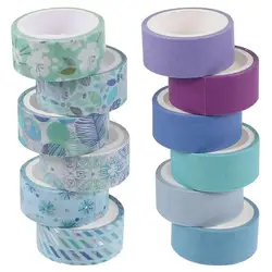 12 rouleaux de papier Washi imprimé créatif, bande décorative pour bricolage 