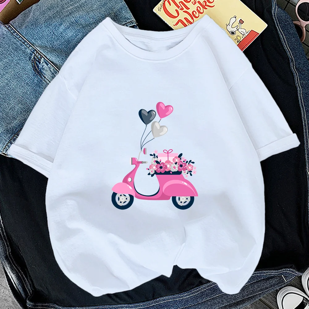 

Clothes Ladies Watercolor Bike Trend 90s Graphic Tee Women's Short Sleeve Print T Clothing Summer Female Fashion T-shirts