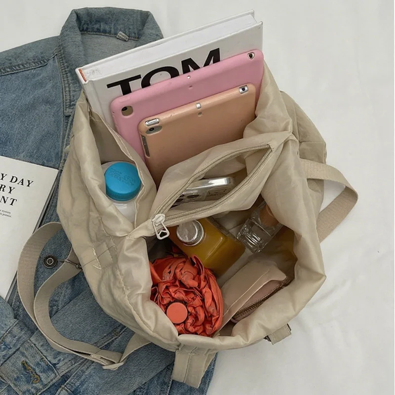 New Korean Women's Shoulder Bags Fashion Lightweight Crossbody Bag Large Capacity Nylon Shopping Handbag