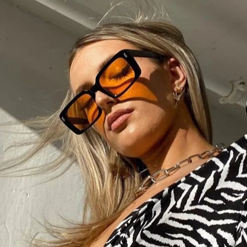 Occhiali Da Sole Quadrati Donna 2022 Tonalità Di Marca Di Lusso Per Donna Vintage Orange Punk Gafas De Sol Hombre Lentes De Sol Mujer