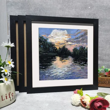 1pc Cornice per foto quadrata in legno per appendere a parete 20X20 25X25cm Cornice in legno Supporto per immagini Decorazioni per foto Regalo commemorativo 1