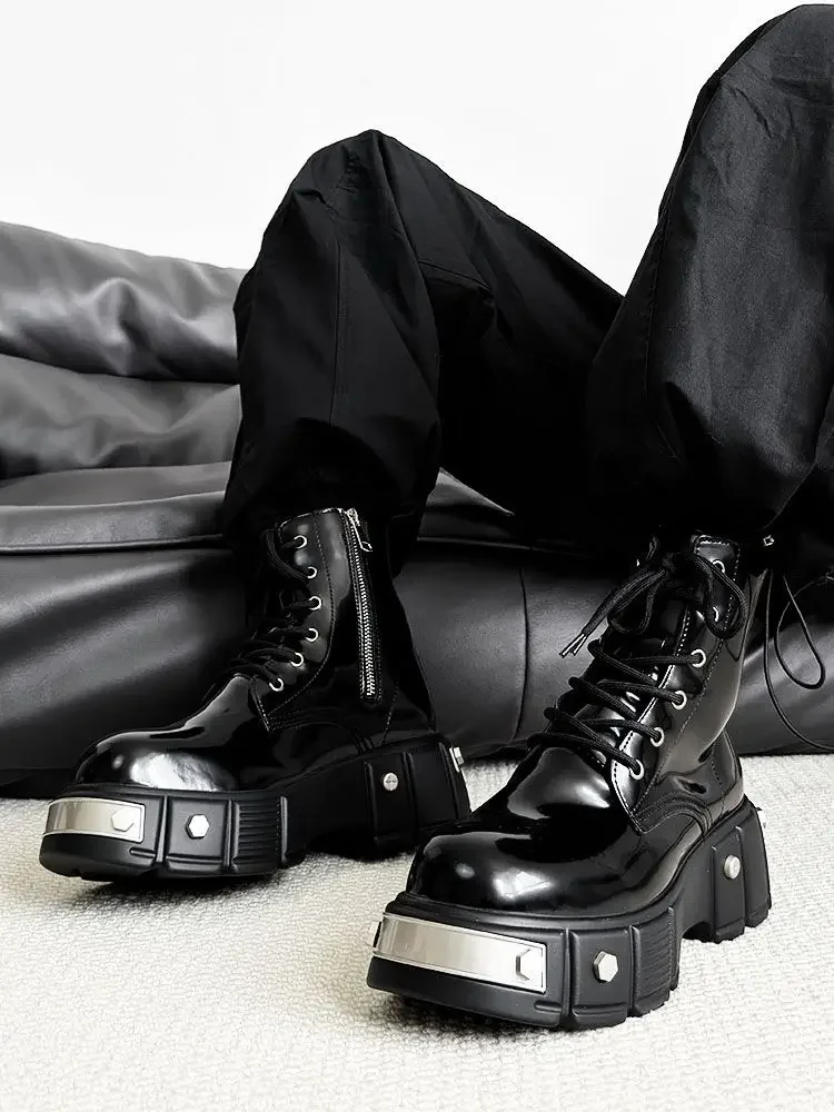 future archiveカスタムブーツ y2k ポーカーズ 11747391 2025 Couple Platform Men's Punk Style European and American Zipper