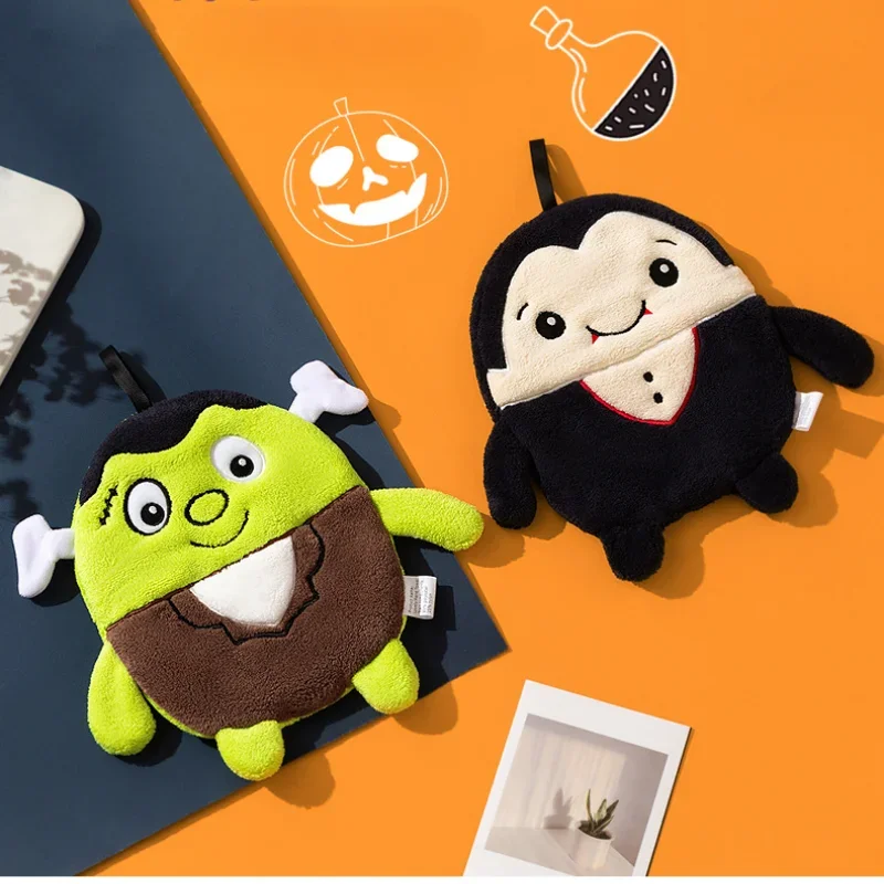 Halloween Hand Towel Frankenstein Vampire Skull Skull Pumpkin Hand Towel Quick-drying Thick Hanging for Kids Adults