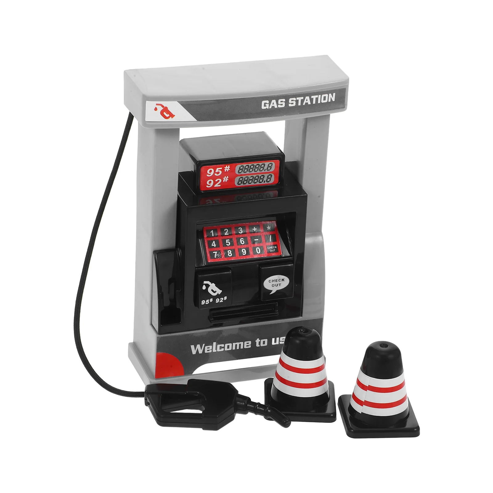 

1 Set Gas Station Model Toy Toys Gas Station Model Toy Simulation Gas Station Toy Gas Station Mode with Road Cone Model