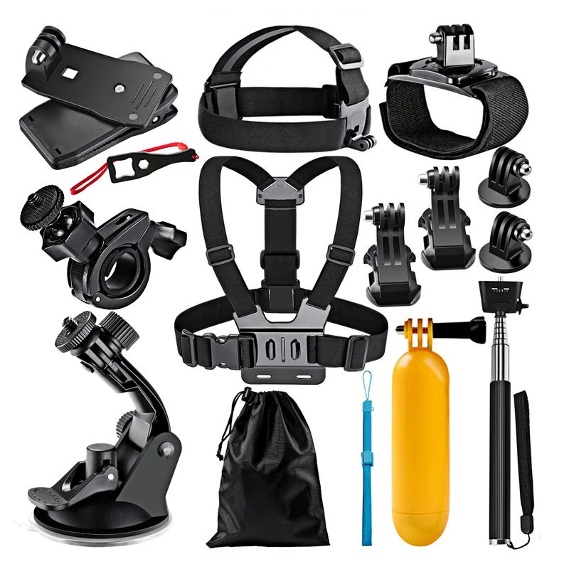 

Chest strap head-mounted adapter selfie stick Set For GoPro Hero Black Mount Kit For Yi 4k For Sjcam Action Camera Accessories