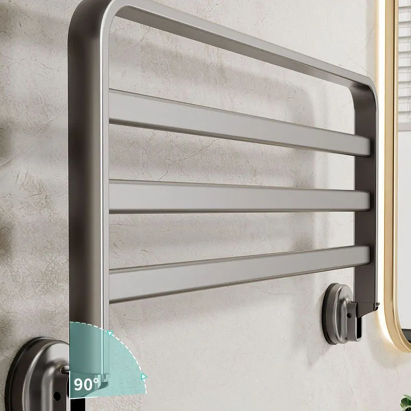 Bathroom Vacuum Negative Pressure Installation Towel Rack Wall-mounted Large Interval Ventilation Space Aluminum Rust-proof storage rack towel rack towel holder