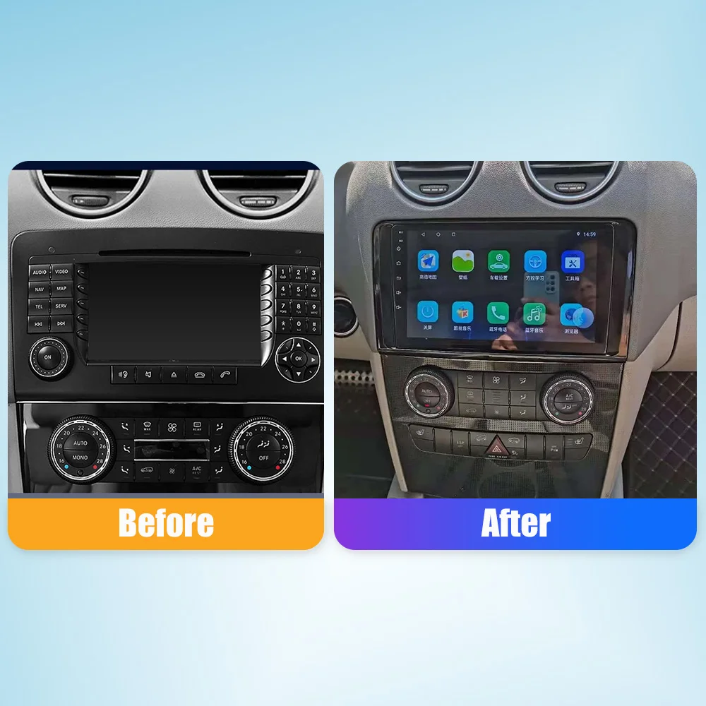 10.33 Inch Car Radio For BENZ ML W164 CLK W209  2Din Android Octa Core Car Stereo DVD GPS Navigation Player QLED Screen Carplay