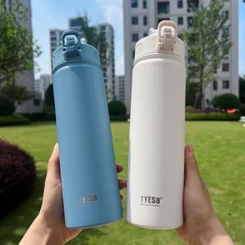 TYESO 600/750ML Stainless Steel Thermo Bottle Car Thermal Cup Sports Water Bottles Keep Cold and Hot Vacuum Flasks Insulated Cup