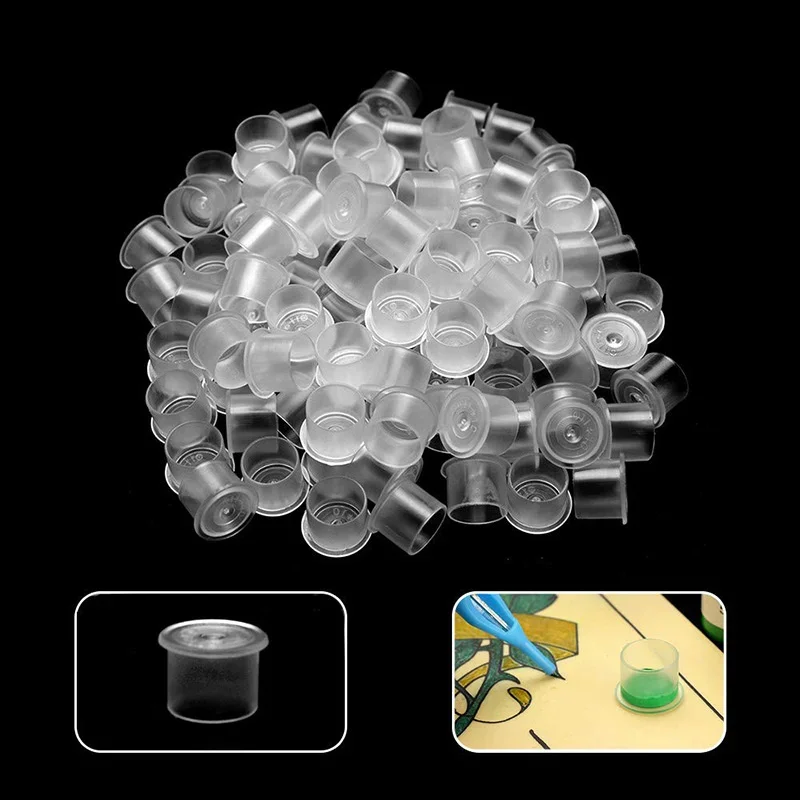 1000Pcs S/M/L Plastic Disposable Microblading Tattoo Ink Cups Permanent Makeup Pigment Holder Container Cap Tattoo Accessories