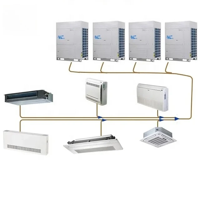 Cassette Ceiling Ducted Vrf Split Fan Coil Unit 5hp Concealed Dc
