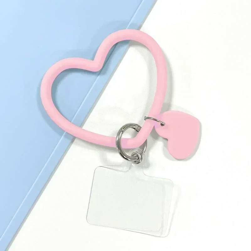 Silicone Heart Loop Phone Wrist Strap with Key Chain Holder