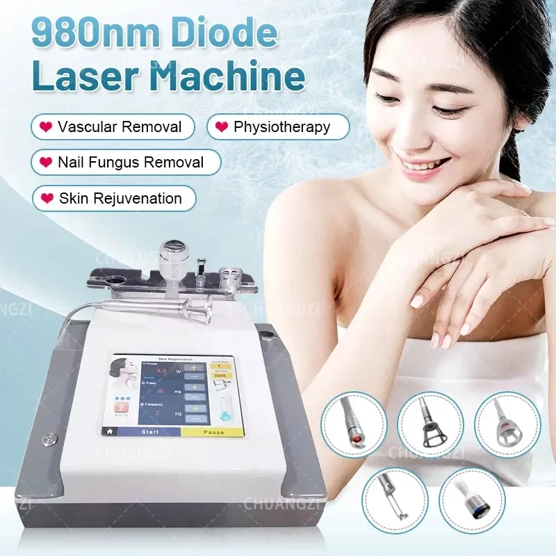 다기능 미용 장비 다이오드 정맥류 경화 기계, 손톱 곰팡이 거미 정맥 제거 장치, 30w, 4 in 1, 980nm