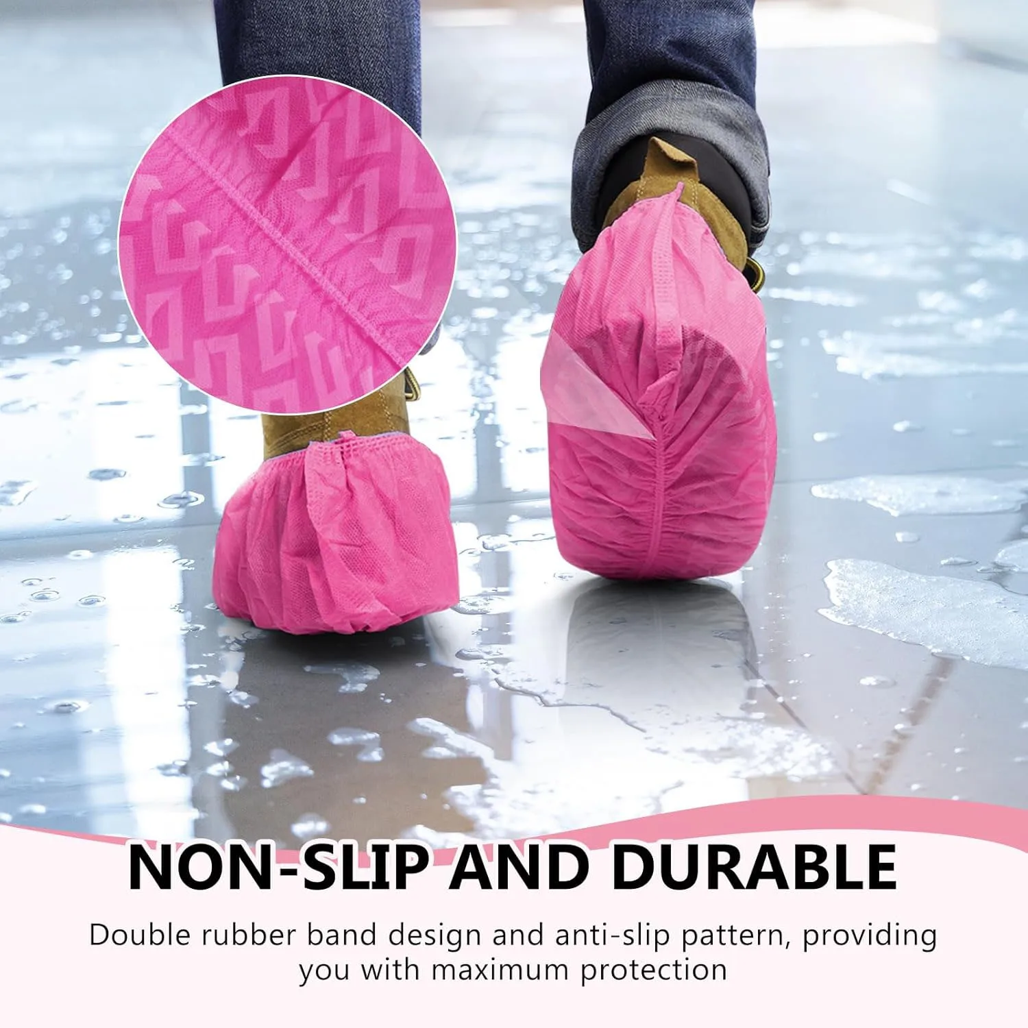 Disposable Non-Slip Breathable Shoe Covers - Durable Fabric