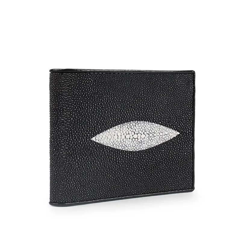 Men's Long White Pearl Stingray Leather Wallet