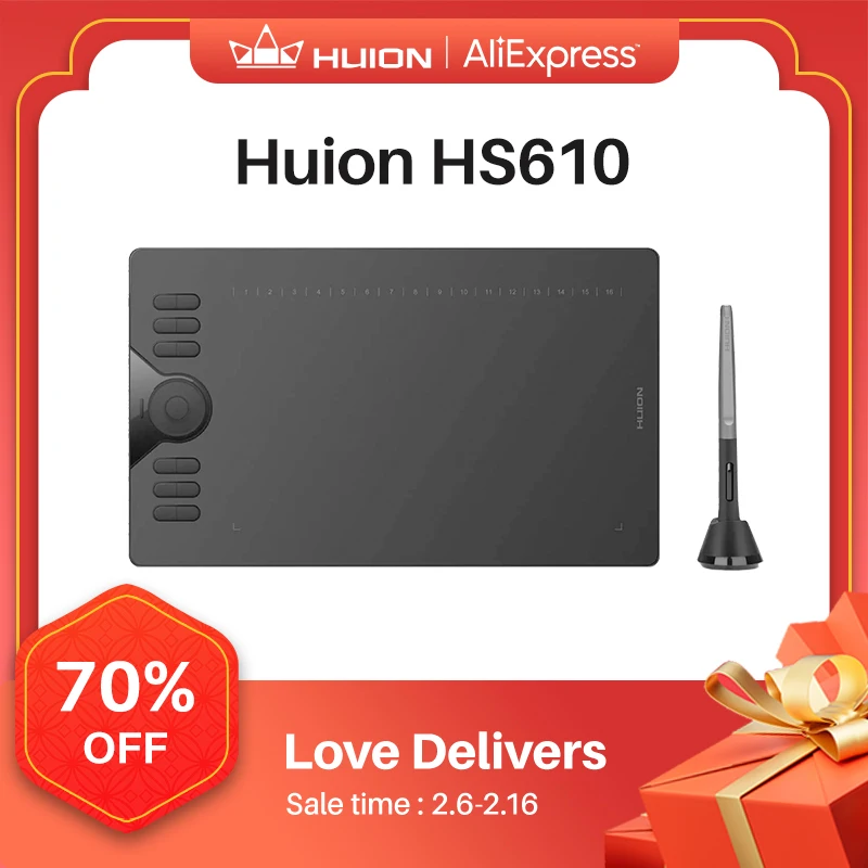 Huion Hs610 Tavolette Grafiche Tavoletta Digitale Con Penna Tablet Da Disegno Con Stilo Inclinabile Otg Senza Batteria Per Android Windows Macos