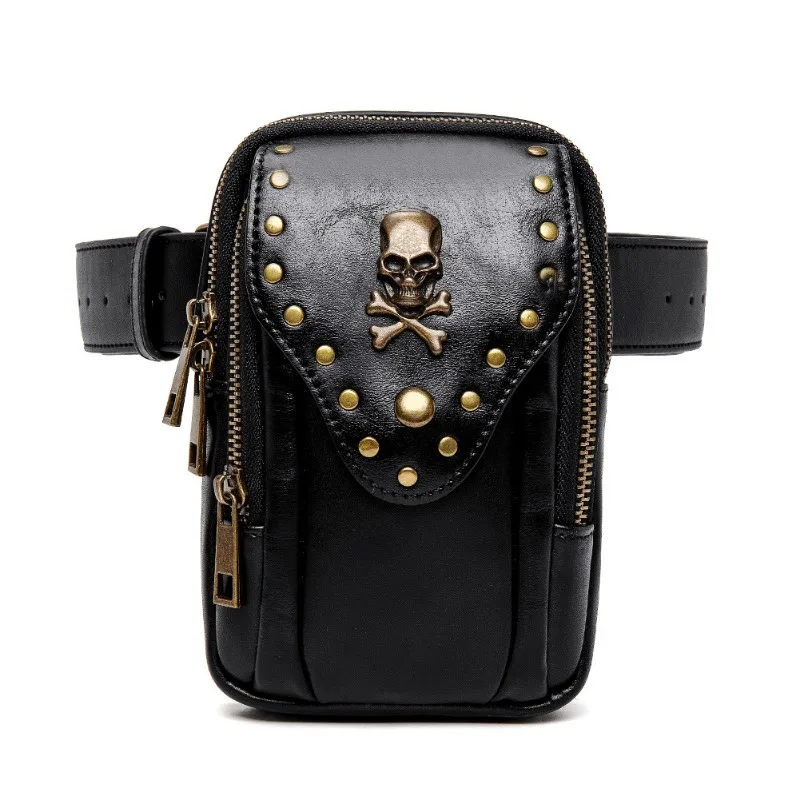 Retro Mini Messenger Wallet Waist Bags Special Skull Rivet Women's Shoulder Bag Crossbody Bag Phone Bags