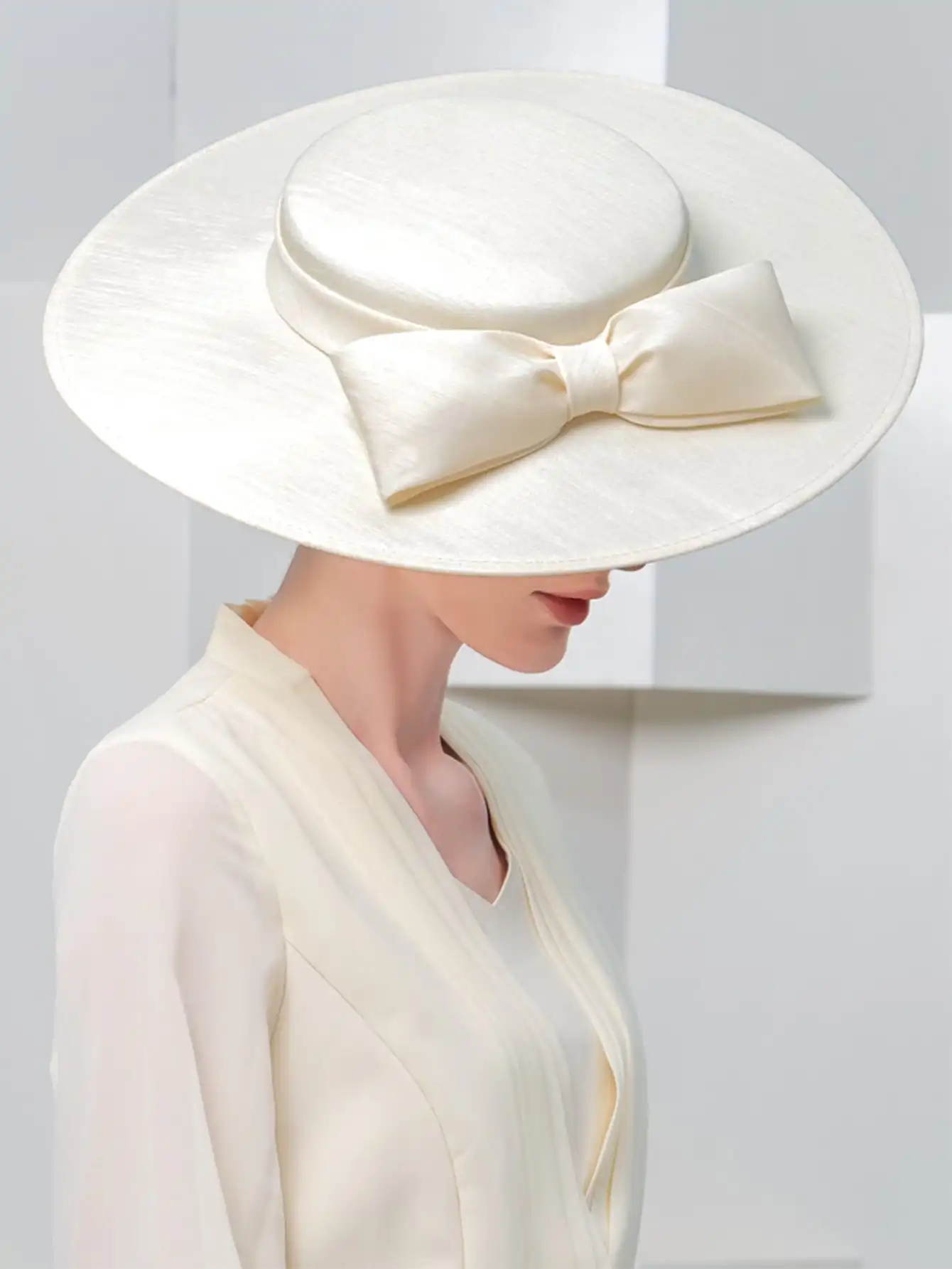 Cappelli da fascinatori da chiesa a tesa larga per donna Lady Big