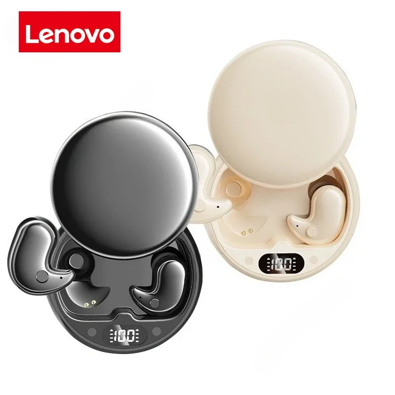 Lenovo Bluetooth Wireless Earphones Small Earbuds Sleeping Sport Invisible Headphones Bass Sound Quality Headset Sliding Cover, Alina Gadgets