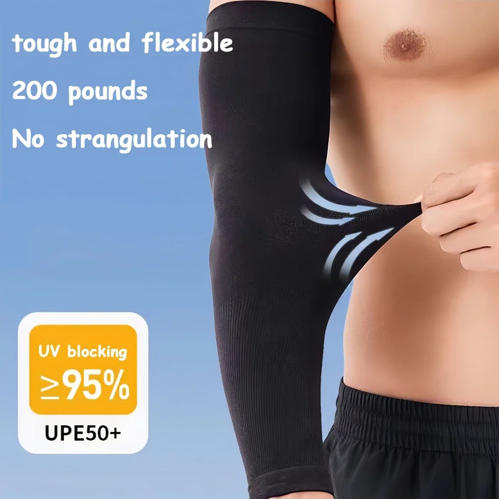 1 Pair Driving Sun Protection Sleeves Sports Outdoor Riding Arm Guards Comfortable Breathable Ice Silk Sleeves Cycling Protect