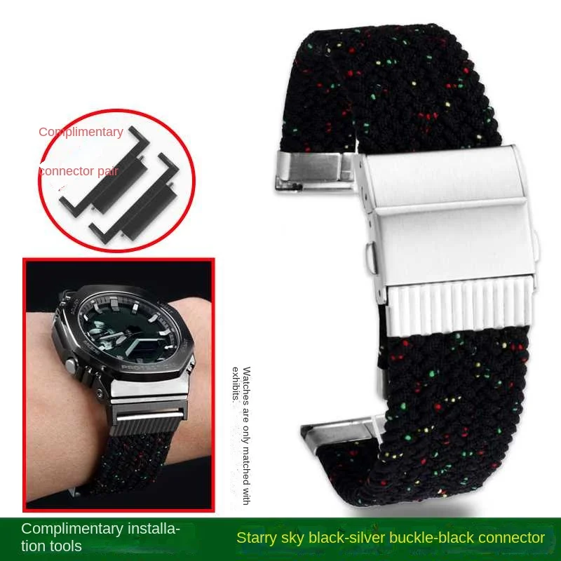 thumbnail image 1 of Correa de nailon modificada nueva para relojes deportivos Casio G-SHOCK Series DW-5600 DW5600 GW-B5600 GW-M5610 GA900 700 GA110 120, 1 of 5