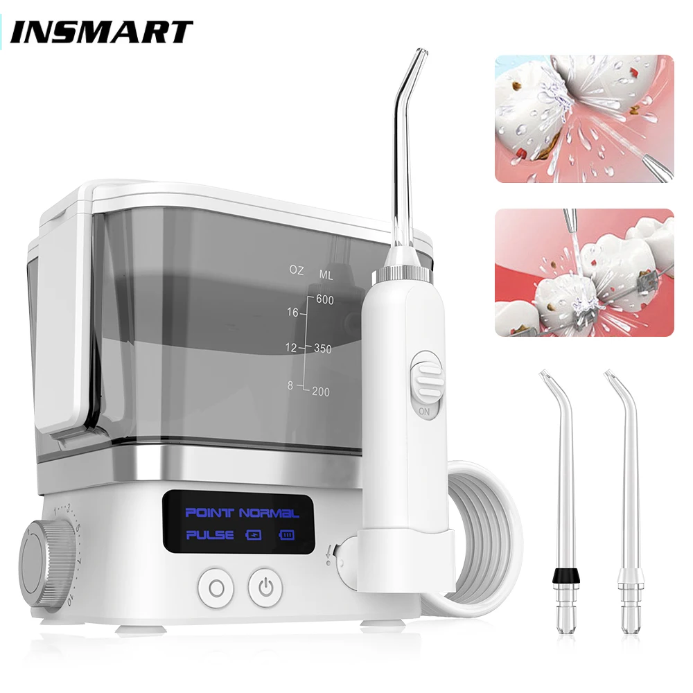 Oral Irrigator INSMART 600ML Electric Dental Water Flosser for Household Use Portable Tabletop Dental Floss Teeth for Homeuse