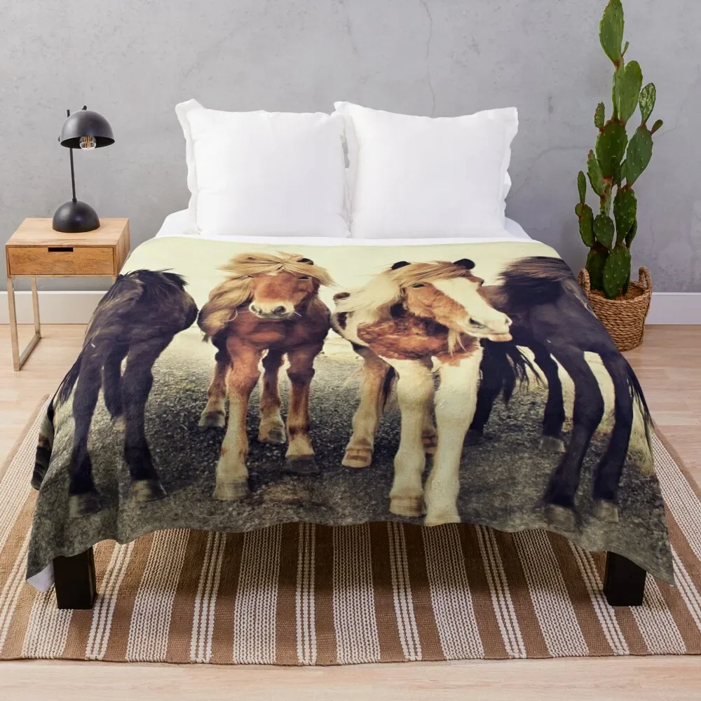 

Horses Throw Blanket Luxury Designer Decoratives For Sofa Thin Blankets