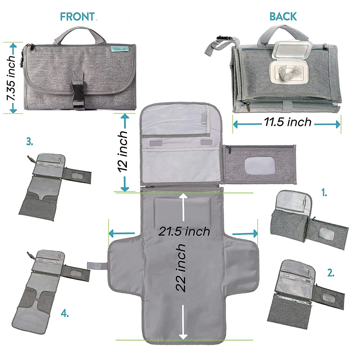 Baby Diaper Pad Mommy Bag Portable Portable Waterproof Baby Diaper Pad