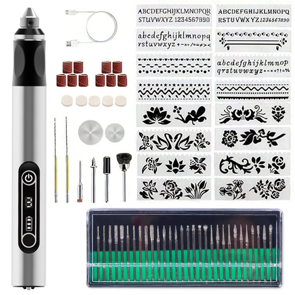 Cordless Rotary Engraving Tool Kit for Woodworking, Jewelry, Metal, and Glass