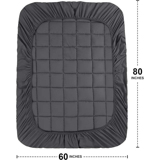 1000GSM Luxury Extra Thick Mattress Pad - Premium Quilted Topper With Breathable & Fluffy Soft, 21 3