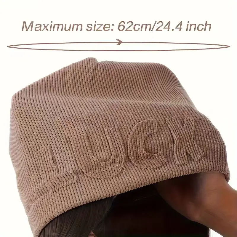 Brown Autumn Hat Synthetic Wig Lucky Hat Long Straight Hair Soft Hat and Wig, Easy to Wear, Warm