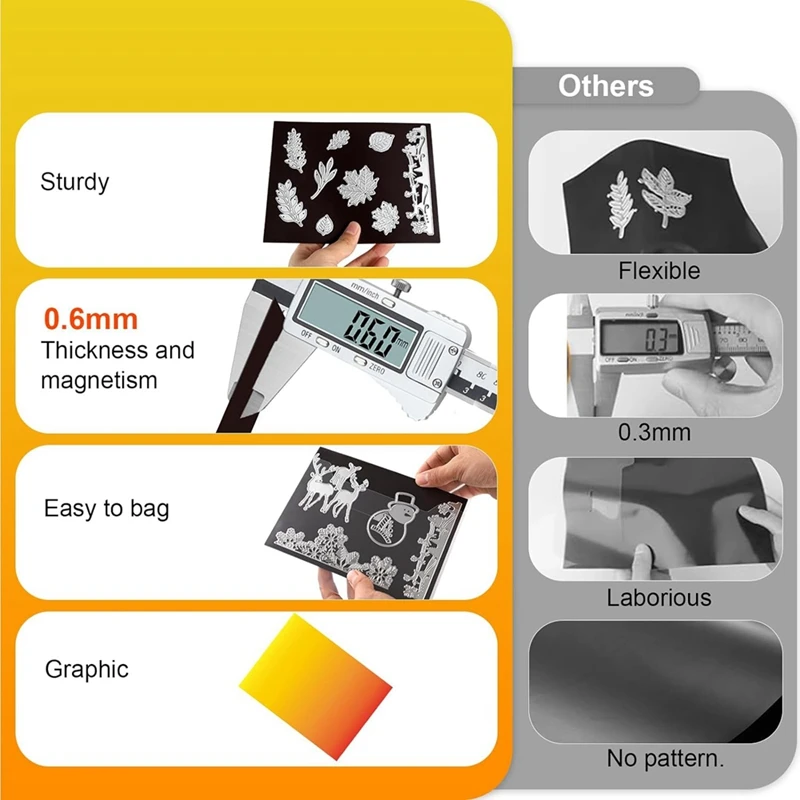 20 PCS Magnetic Bags And Paper, Stamp And Die Storage Master, Black & White PVC+Rubber Perfect For DIY Craft Enthusiasts