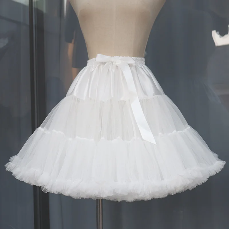 Petticoat Skirt Petticoat Underskirt Lolita Petticoat 12 Colors Women Flower Style Lolita Petticoats Crinoline Inner Bustle Cosplay Tutu Puffy Pleater Cancan Skirt Under Dresses