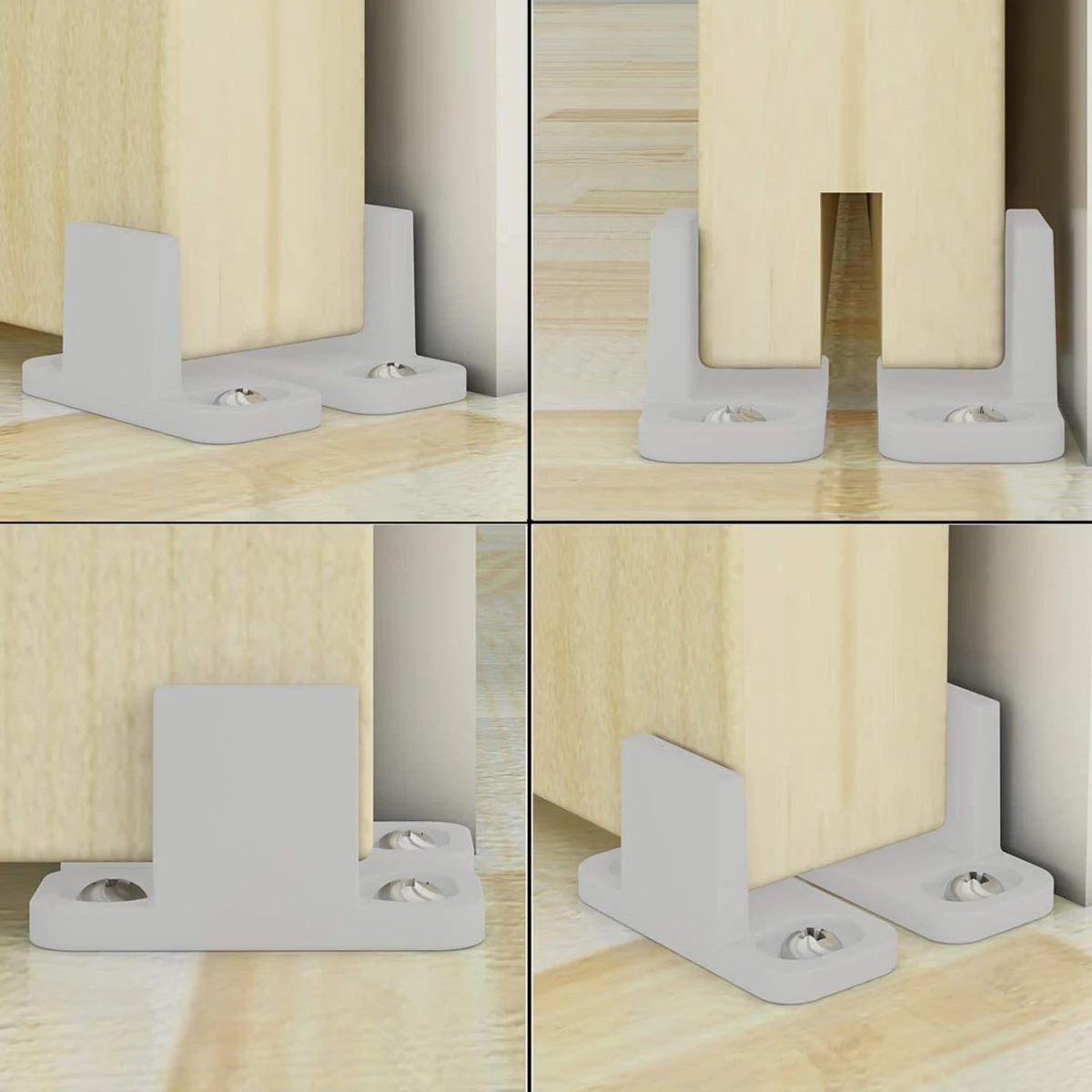 Plastic L-Guide Floor Guide Adjustable Sliding Parts Replacement For Sliding Barn Door Guides 2 PCS sliding barn door guide