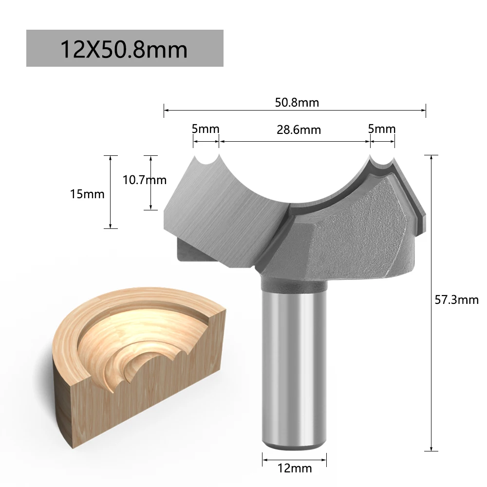LAVIE 1pc1 2mm 1/2 Schaft Klassische Doppel Ball Flöte Holz Router Bit C3 Hartmetall Holzbearbeitung Gravur Cutter Werkzeuge – Detail 2