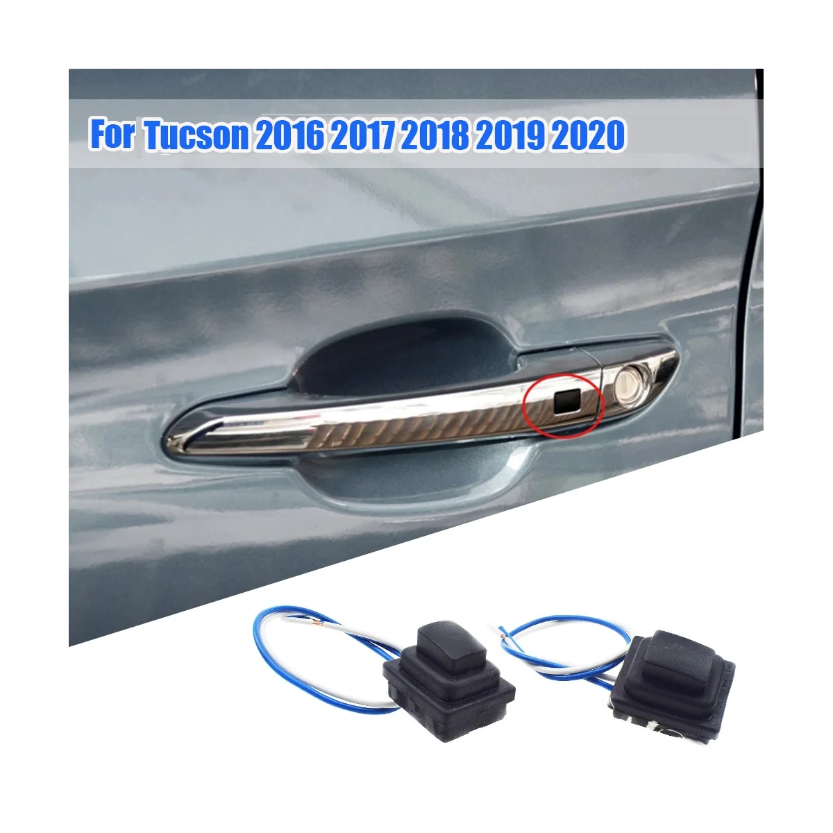 1 Pair Front Door Smart Handle Small Button 82661-D3710 82651-D3710 for Hyundai Tucson Outside Puller Switch