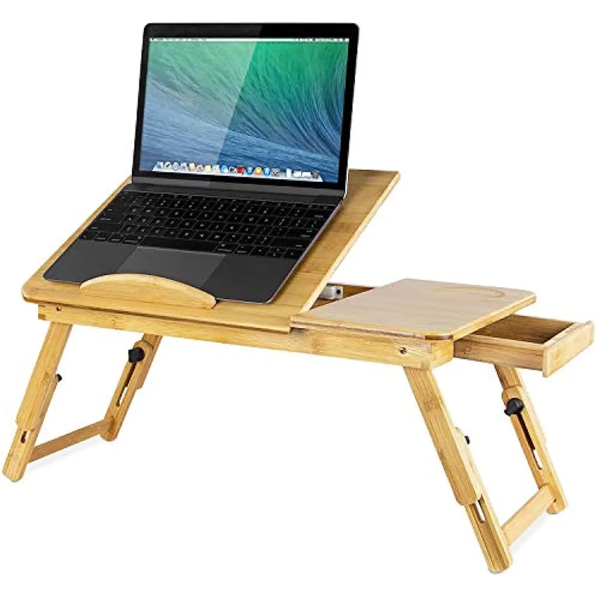 Folding Laptop Desk for Bed Portable Computer Tray for Sofa Table for Writing 4 Angles Adjustable Laptop Table with Cup Holder