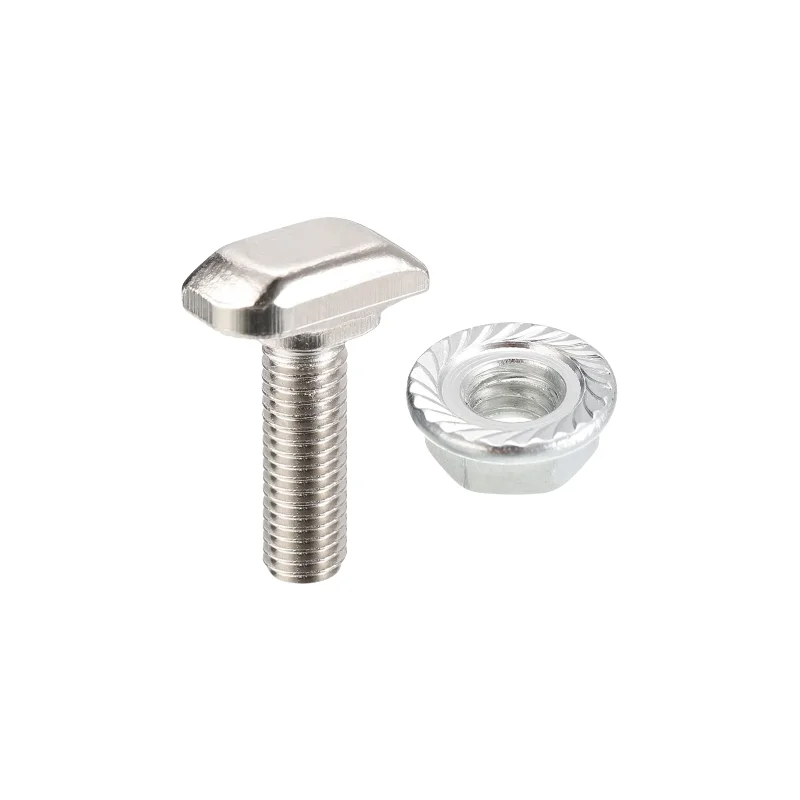 Description Picture 2 of itemEU 20 Sets Aluminum Profile T-slot Screws And Flange Nuts Screws And Nuts Set Industrial Accessories Aluminum Profile Accessorie