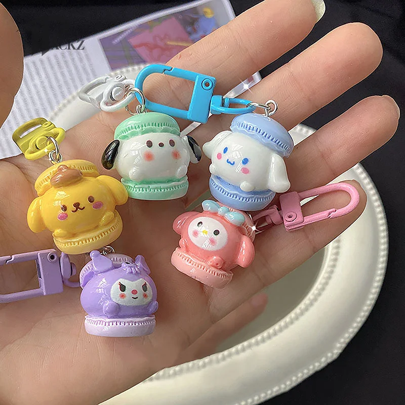 

Брелок для ключей Sanrio в виде макарон, милая японская подвеска в форме сердца для девушек и студентов, подарочные аксессуары