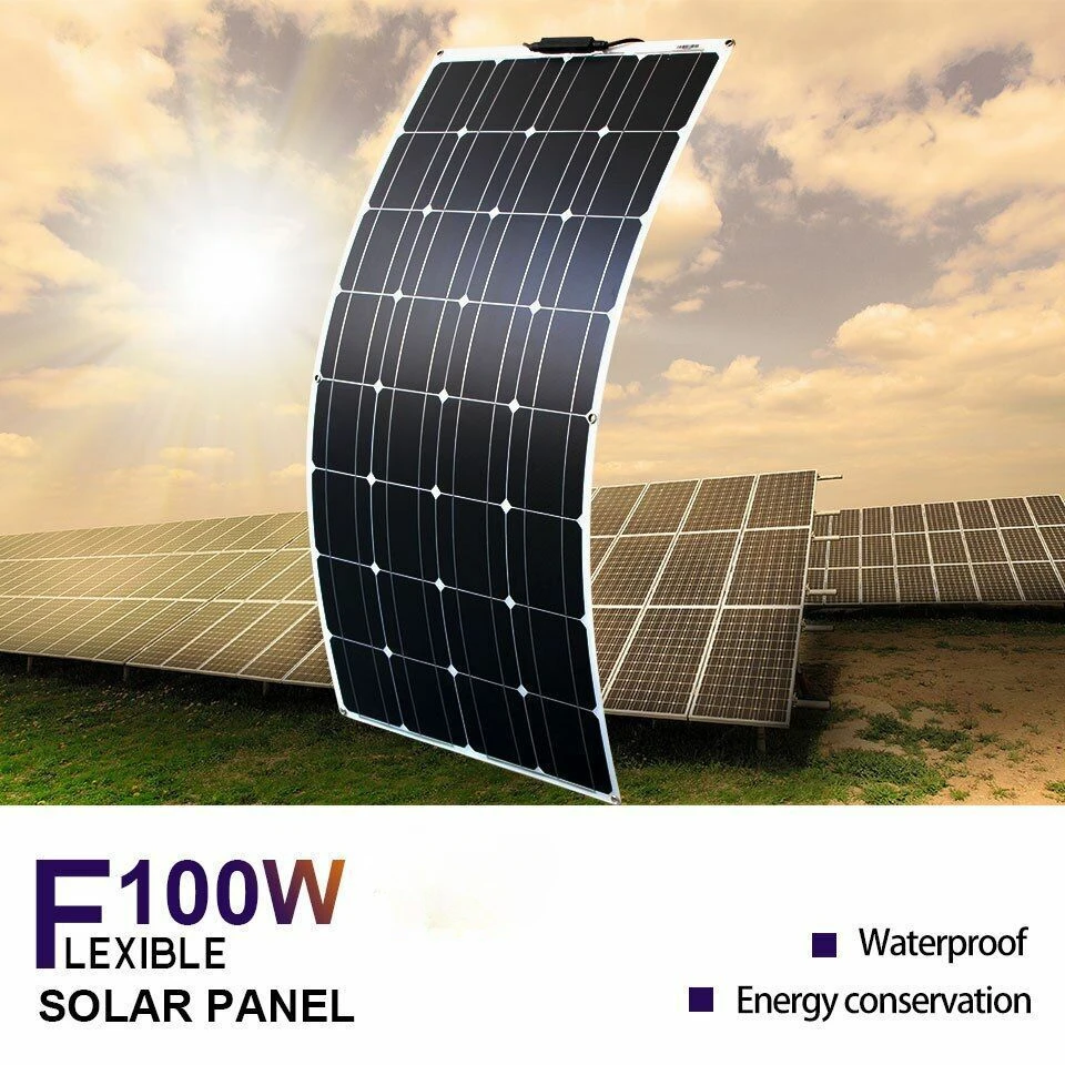 

Flexible solar panel 100W18V monocrystalline silicon bendable suitable for boats, RVs, cabins, trucks, cars, uneven surfaces